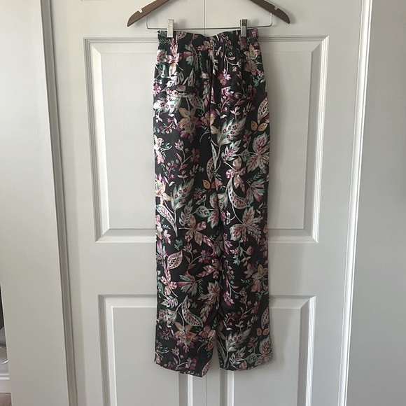 Isabel Marant Etoile Benton Floral Silky Straight Leg Pants Size S - Picture 7 of 10